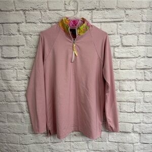 Pearly Vine Janet 1/4 Zip Pullover long sleeve shirt w SPF 40 women’s large pink